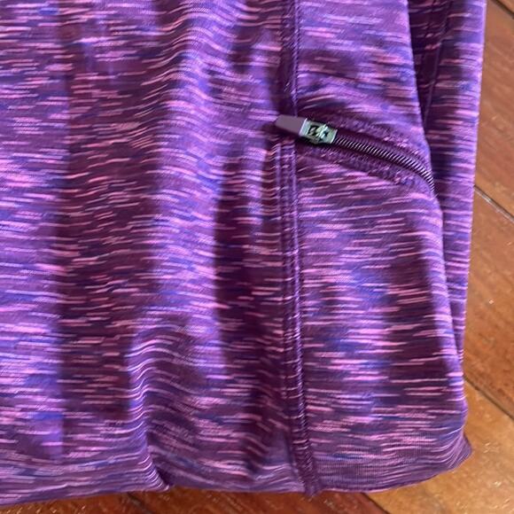 Z by Zobha Purple Space Dye Leggings Size Small Athleisure Athletic Zip Pockets - Picture 3 of 7